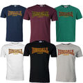 Lonsdale T-Shirt Premium Classic Slim-Fit Flock Print Logo 100% Cotton Hemd