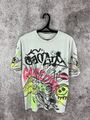 Game Over Graffiti Smile Crazy T-Shirt Big Logo Y2K Skateboard Größe Medium M