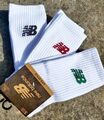 3 PAAR: M oder L gepolsterte NEW BALANCE CREW SOCKEN Unisex weiß Collegiate