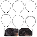 6 Stück Metall Haarband Schwarze, Damen Herren Haarreifen, Elastisches Stirnband