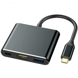 HDMI Typ C HUB HDMI Adapter USB C zu HDMI Adapter USB 3.1-3.0 (SCHWARZ)