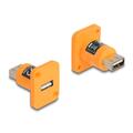 Delock D-Typ Modul USB 2.0 Typ-A Buchse zu Buchse orange 87999 (4043619879991)