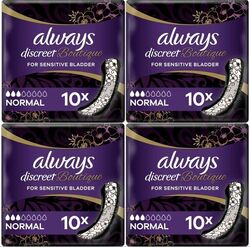 Always Discreet Boutique Normal Blasenschwäche Einlagen Inkontinenz 4 x 10 Stück