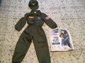 Top Gun Fighter Pilot Jungen Kostüm Outfit Overall Kappe grün 6 7 8 9 Jahre