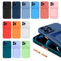 Schutz Handy Hülle für iPhone 12 13 14 15 Plus Pro Max Case Cover Kartenfach