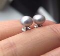 Silber Perlen Ohrringe 7mm|Ohrstecker 925 SterlingSilber|Süßwasserperlen AAA