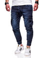 Herren Cargo-Jeans Jogger-Jeans Biker Jeans-Hose 80-2370 NEU