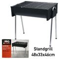 Holzkohlegrill Standgrill eckig 48x33cm Höhe 46cm Camping Grill BBQ Gartengrill