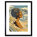 Love of the Sea Sommer Schwimmen moderne Illustration gerahmter Wandkunstdruck 12X16
