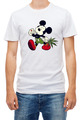Mouse Mickey Cannabis Smoking kurzärmelig weiß Herren T-Shirt K271