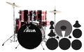 XDrum Semi 20" Studio Schlagzeug Rot Drum Set Percussion Drumset Zubehör Schule