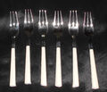 6 x WMF KUCHEN-GABEL BESTECK-TEILE TORINO KUCHENGABEL CROMARGAN + WEISS