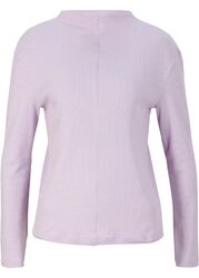 Neu Geripptes Shirt mit Rollkragen Gr. 48/50 Flieder Damen Langarmshirt