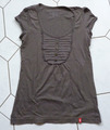 edc by esprit Damen Pulli long  T - Shirt braun mit Verzierung vorn Gr L 38 40