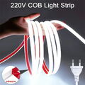 230V COB LED Streifen Stripe Lichtleiste Lichtband Licht AN/AUS Selbstklebend