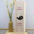 Kerzenbox "Wal - Luisa" Box Aufbewahrung Holz Kiste für Taufkerze 