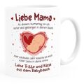 Kaffee-Tasse Liebe Grüße aus dem Babybauch Spruch Schwanger Geschenk