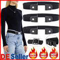 3x Stretchgürtel Damen Herren Elastischer Stretch Gürtel Dehnbar mit Schnalle