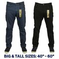 Herren Big King Size Stretch Chinos gerade Bein Jeans Hose Größen 28-60