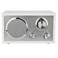 Terris Küchenradio Nostalgie Retro Radio Holzgehäuse Bluetooth AUX UKW FM Weiß