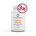3er Pack Vita World Coffein Koffein 200mg 3 x 180 Tabletten Made in Germany