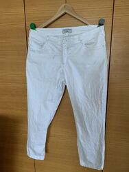 RICK  CARDONA Stretch Jeans, Gr. 44  weiß mit Silberschattierungen