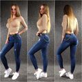 Damenjeans Skinny Jeans L/40 + Gürtel u. Kette Stretchjeans Y3376