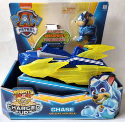 Paw Patrol Mighty Pups Charged Up Chase mit Deluxe Fahrzeug Licht Soundeffekten