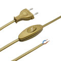 1,5m Anschlusskabel gold 2G mit Eurostecker und Kippschalter Zuleitung Kabel