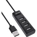 InLine USB 2.0 Hub, 4 Port, schwarz, Kabel 30cm