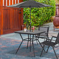 Outdoor Gartentisch mit Kunstmarmorplatte und 42mm Regenschirmloch für Terrasse