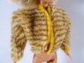 Vintage Mode Fashion Kleidung für Barbiepuppe gestreifte Winterjacke (14526)