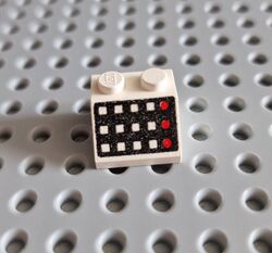 LEGO Schrägstein 2x2 Slope bedruckt Schalter Radar Weiß Space 3039p32 K005