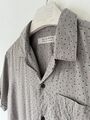 ALLSAINTS 50er Rockabilly Shirt klein grau kubanischer Schleifenkragen Linwood kurzärmlig