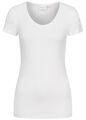 VILA Damen Top Basic T-Shirt tailliert mit Rundhals weiß B23010004	