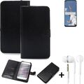 Schutz Hülle für Oppo A52 + earphones Wallet Case + Bumper schwarz Flipstyle T