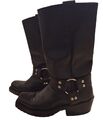 Buffalo Biker Boots Gr. 38, Stiefel, echtes Leder, schwarz, Vintage