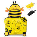Kinderkoffer mit Rucksack Kids Trolley Kindergepäck Reisekoffer Kindertrolley