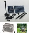 20W LED Solarpumpe Teich Pumpe 750L Akku Batterie Gartenteich Springbrunnen NEU