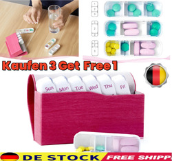 Femometer Pill Box 7 Days Pill Box with PU Leather 7 Days 3 Compartments