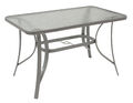 Gartentisch Glastisch Metalltisch Gartenmöbel Glas Tisch FLORENZ 70x120cm silber