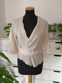 Beige creme Leinen Wickel Bluse von Zara, Gr. M (NEUw.)