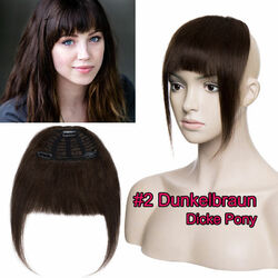 Pony Bangs 100% Remy Echthaar Extensions Clip In Franse Haarteil Air Luft Dick Q