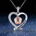 Damen Halskette Anhänger Herz I Love you Mum Strass Geschenk Strand Mutter Gesch