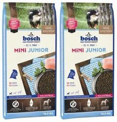 2x15kg= 30 kg Bosch Mini Junior Hundefutter für Welpen/Junghunde kleiner Rassen