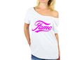 Fame Off The Shoulder weißes T-Shirt Kostüm Henne Party Retro UK Größe xs bis 5x