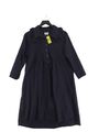 Toast Damen Midi Kleid UK 14 blau 100 % Baumwolle Shirt Kleid