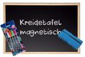 Kreidetafel magnetisch + 4 Marker+Schwamm Schultafel Naturholzrahmen Magnettafel