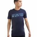 Offizielles Star Wars Herren May The Force Be With You Slogan T-Shirt marineblau S-XXL