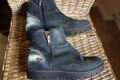 Damen Boots Stiefeletten Gr.41 Tamaris dunkelblau Wildleder gefüttert neuwertig
